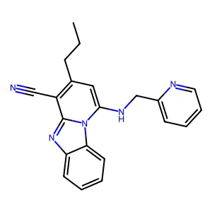 3-Propyl-1-(2-pyridinylmethylamino)-4-pyrido[1,2-a]benzimidazolecarbonitrile structure