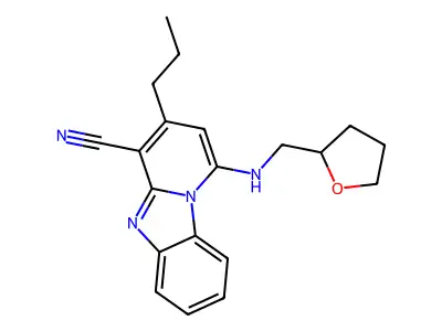 1-(Oxolan-2-ylmethylamino)-3-propylpyrido[1,2-a]benzimidazole-4-carbonitrile structure