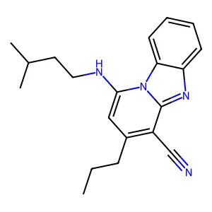 1-[(3-Methylbutyl)amino]-3-propylpyrido[1,2-a]benzimidazole-4-carbonitrile structure
