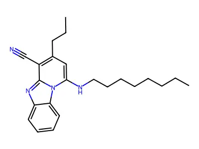 1-(Octylamino)-3-propylpyrido[1,2-a]benzimidazole-4-carbonitrile structure