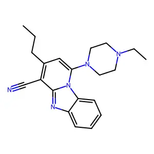 1-(4-Ethylpiperazin-1-yl)-3-propylpyrido[1,2-a]benzimidazole-4-carbonitrile structure