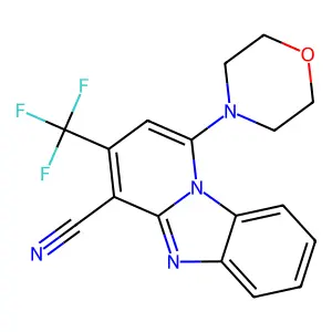 1-Morpholin-4-yl-3-(trifluoromethyl)pyrido[1,2-a]benzimidazole-4-carbonitrile structure
