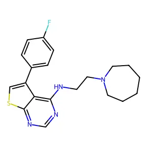 N-[2-(azepan-1-yl)ethyl]-5-(4-fluorophenyl)thieno[2,3-d]pyrimidin-4-amine structure