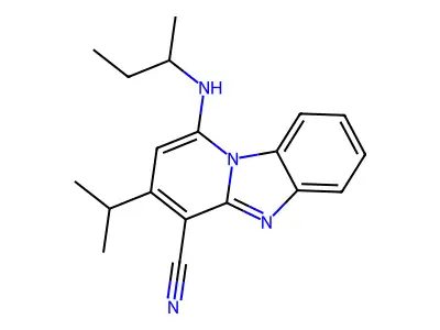 1-(Butan-2-ylamino)-3-propan-2-ylpyrido[1,2-a]benzimidazole-4-carbonitrile structure