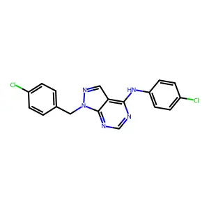 1-(4-chlorobenzyl)-N-(4-chlorophenyl)-1H-pyrazolo[3,4-d]pyrimidin-4-amine structure