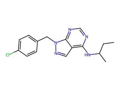 N-butan-2-yl-1-[(4-chlorophenyl)methyl]pyrazolo[3,4-d]pyrimidin-4-amine structure