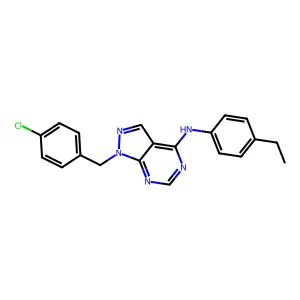 1-(4-chlorobenzyl)-N-(4-ethylphenyl)-1H-pyrazolo[3,4-d]pyrimidin-4-amine structure