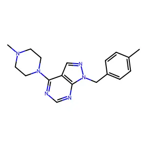 1-[(4-Methylphenyl)methyl]-4-(4-methylpiperazin-1-yl)pyrazolo[3,4-d]pyrimidine structure