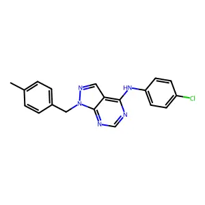 N-(4-chlorophenyl)-1-(4-methylbenzyl)-1H-pyrazolo[3,4-d]pyrimidin-4-amine structure