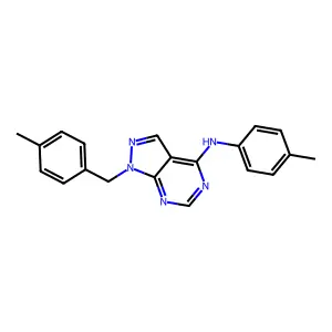 1-(4-methylbenzyl)-N-(4-methylphenyl)-1H-pyrazolo[3,4-d]pyrimidin-4-amine structure