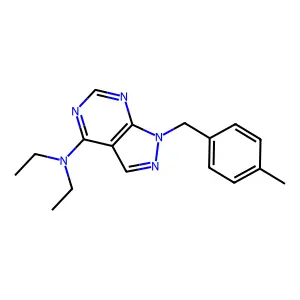 N,N-diethyl-1-[(4-methylphenyl)methyl]pyrazolo[3,4-d]pyrimidin-4-amine structure