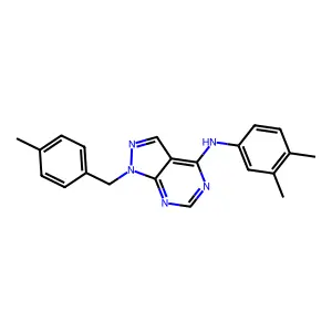 N-(3,4-dimethylphenyl)-1-(4-methylbenzyl)-1H-pyrazolo[3,4-d]pyrimidin-4-amine structure