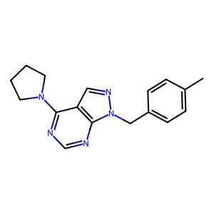 1-[(4-Methylphenyl)methyl]-4-(1-pyrrolidinyl)pyrazolo[3,4-d]pyrimidine structure