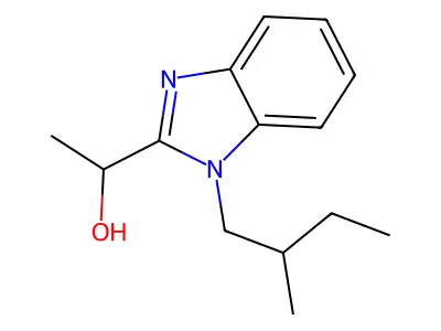 1-[1-(2-methylbutyl)-1H-benzimidazol-2-yl]ethanol structure