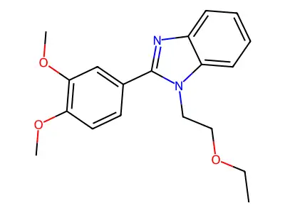 2-(3,4-dimethoxyphenyl)-1-(2-ethoxyethyl)-1H-benzimidazole structure