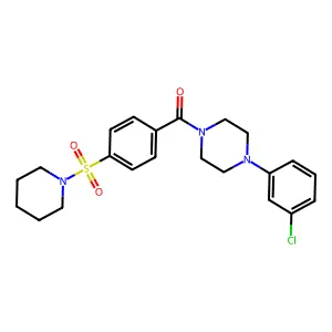 4-(3-Chlorophenyl)piperazinyl 4-(piperidylsulfonyl)phenyl ketone structure