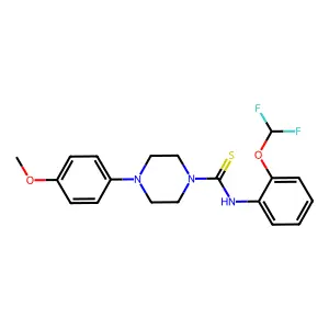 N-[2-(difluoromethoxy)phenyl]-4-(4-methoxyphenyl)piperazine-1-carbothioamide structure
