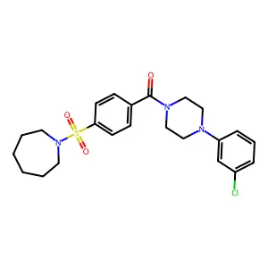 (4-(Azepan-1-ylsulfonyl)phenyl)(4-(3-chlorophenyl)piperazin-1-yl)methanone structure