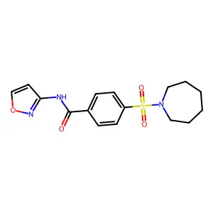 4-(azepan-1-ylsulfonyl)-N-(1,2-oxazol-3-yl)benzamide structure