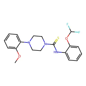 N-[2-(difluoromethoxy)phenyl]-4-(2-methoxyphenyl)piperazine-1-carbothioamide structure