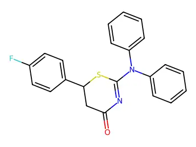 2-(diphenylamino)-6-(4-fluorophenyl)-5,6-dihydro-4H-1,3-thiazin-4-one structure