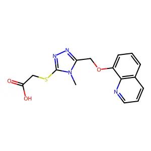 2-[[4-methyl-5-(quinolin-8-yloxymethyl)-1,2,4-triazol-3-yl]sulfanyl]acetic Acid structure