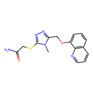 2-((4-Methyl-5-((quinolin-8-yloxy)methyl)-4H-1,2,4-triazol-3-yl)thio)acetamide structure