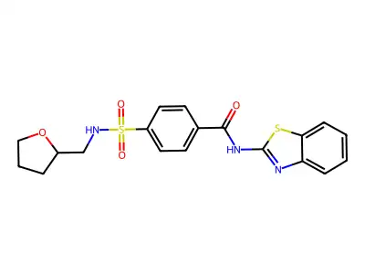N-(1,3-benzothiazol-2-yl)-4-(oxolan-2-ylmethylsulfamoyl)benzamide structure