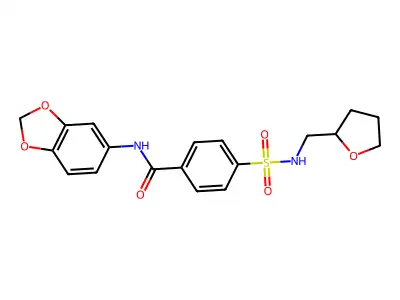 N-(1,3-benzodioxol-5-yl)-4-[(tetrahydrofuran-2-ylmethyl)sulfamoyl]benzamide structure