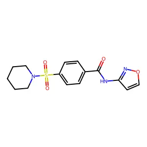 N-(1,2-oxazol-3-yl)-4-piperidin-1-ylsulfonylbenzamide structure