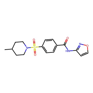 4-[(4-methylpiperidin-1-yl)sulfonyl]-N-(1,2-oxazol-3-yl)benzamide structure