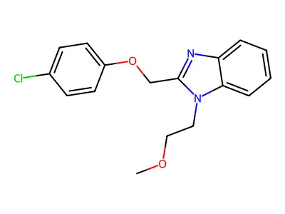 2-[(4-Chlorophenoxy)methyl]-1-(2-methoxyethyl)benzimidazole structure