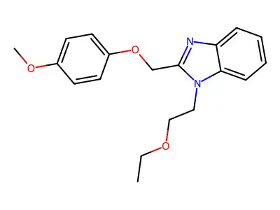 1-(2-ethoxyethyl)-2-((4-methoxyphenoxy)methyl)-1H-benzo[d]imidazole structure