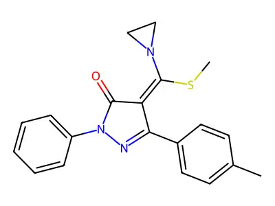 (4E)-4-[aziridin-1-yl(methylsulfanyl)methylidene]-5-(4-methy structure
