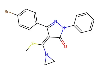 (4E)-4-[aziridin-1-yl(methylsulfanyl)methylidene]-5-(4-bromo structure