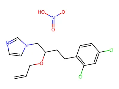 1H-Imidazole, 1-(4-(2,4-dichlorophenyl)-2-(2-propenyloxy)butyl)-, mononitrate structure