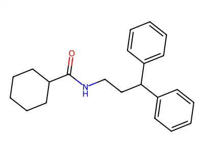 N-(3,3-diphenylpropyl)cyclohexanecarboxamide structure