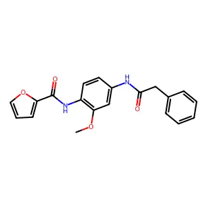 N-[2-methoxy-4-[(2-phenylacetyl)amino]phenyl]furan-2-carboxamide structure