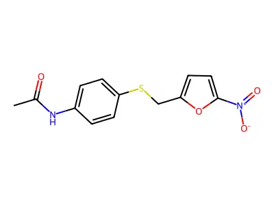 Acetamide, N-[4-[[(5-nitro-2-furanyl)methyl]thio]phenyl]- structure