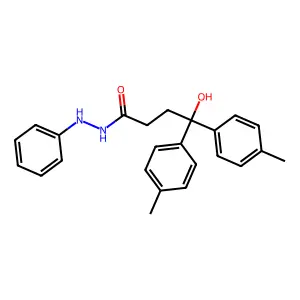 4-hydroxy-4,4-bis(4-methylphenyl)-N'-phenylbutanehydrazide structure