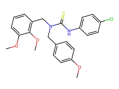 3-(4-chlorophenyl)-1-[(2,3-dimethoxyphenyl)methyl]-1-[(4-methoxyphenyl)methyl]thiourea structure