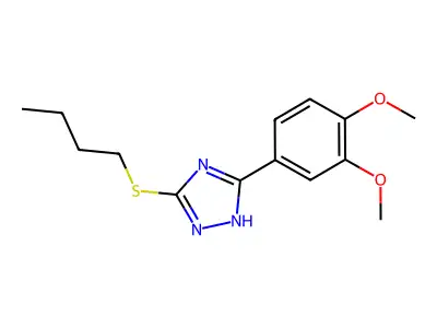 3-butylsulfanyl-5-(3,4-dimethoxyphenyl)-1H-1,2,4-triazole structure
