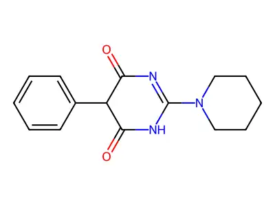 4,6(1H,5H)-Pyrimidinedione, 5-phenyl-2-piperidino- structure