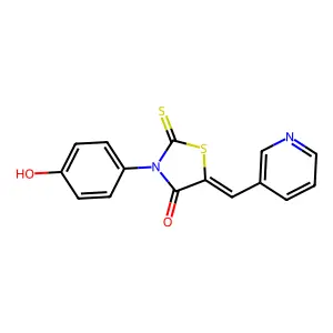 (Z)-3-(4-hydroxyphenyl)-5-(pyridin-3-ylmethylene)-2-thioxothiazolidin-4-one structure