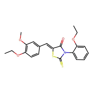 (5Z)-5-(4-ethoxy-3-methoxybenzylidene)-3-(2-ethoxyphenyl)-2-thioxo-1,3-thiazolidin-4-one structure
