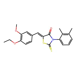 (Z)-3-(2,3-dimethylphenyl)-5-(4-ethoxy-3-methoxybenzylidene)-2-thioxothiazolidin-4-one structure