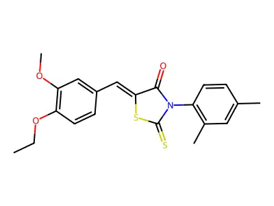 (5Z)-3-(2,4-dimethylphenyl)-5-(4-ethoxy-3-methoxybenzylidene)-2-thioxo-1,3-thiazolidin-4-one structure