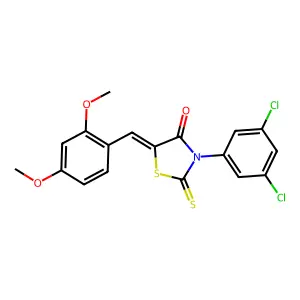 (5Z)-3-(3,5-dichlorophenyl)-5-(2,4-dimethoxybenzylidene)-2-thioxo-1,3-thiazolidin-4-one structure