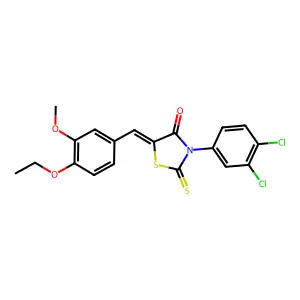 (5Z)-3-(3,4-dichlorophenyl)-5-(4-ethoxy-3-methoxybenzylidene)-2-thioxo-1,3-thiazolidin-4-one structure