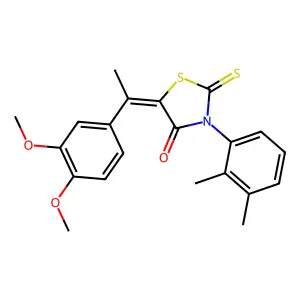 (5Z)-5-[1-(3,4-dimethoxyphenyl)ethylidene]-3-(2,3-dimethylphenyl)-2-sulfanylidene-1,3-thiazolidin-4-one structure